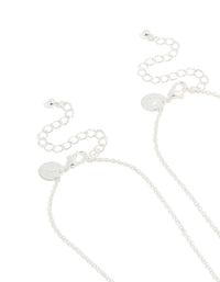 Browse kids mood diamante BFF heart necklaces in a 2-pack featuring script detailing, crafted from plated material, in clasp detail view - link has visual effect only