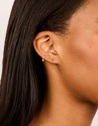 Gold Plated Surgical Steel 6 MM Thick Sleeper Earrings - link has visual effect only