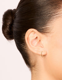 Gold Plated Surgical Steel 10 MM Thick Sleeper Earrings - link has visual effect only