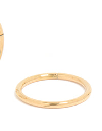 Crafted from gold plated surgical steel 10 mm thick sleeper hoop earrings with closure detail post detail view - link has visual effect only