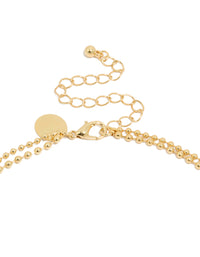 Gold Plated Cubic Zirconia Teardrop Pendant & Ball Layered Necklace - link has visual effect only