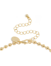 Detailed view of gold plated double cubic zirconia teardrop pendant necklace clasp detail view - link has visual effect only