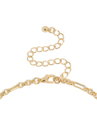 Crafted with mixed metal plated diamante cluster drop necklace featuring cubic zirconia in gold statement style clasp detail view - link has visual effect only