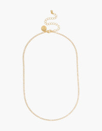 Gold Plated Tiny Cubic Zirconias Tennis Necklace - link has visual effect only