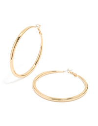 Gold Plated Large Hoop Earrings - link has visual effect only