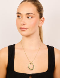 Gold Plated Organic Circle Pendant Necklace - link has visual effect only
