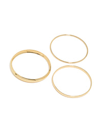 Gold Plated Multi Size Bangles 3-Pack - link has visual effect only