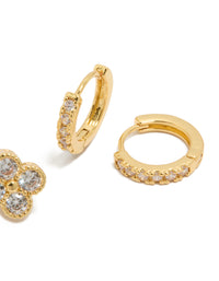 Featuring huggie closure detail on pavé set post detail view - link has visual effect only