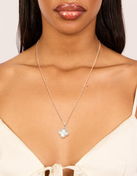 Rose Gold Plated Diamante & Pink  Outline Flower Pendant Necklace - link has visual effect only