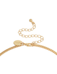Stunning shell and tassel necklace in gold with ocean inspired design clasp detail view - link has visual effect only