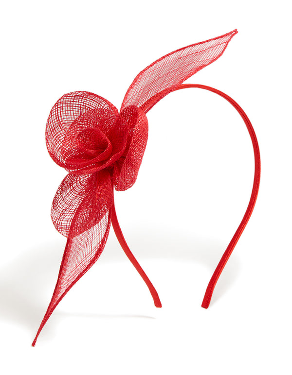 Red Small Flower Fascinator