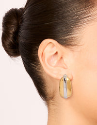 Waterproof Mixed Plated Stainless Steel Hoop Earrings - link has visual effect only