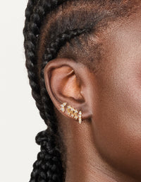 Gold Plated Cubic Zirconia Trio Studs & Huggie Earrings 3-Pack - link has visual effect only