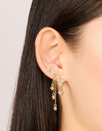 Gold Plated Cubic Zirconia Butterfly Chain & Stud Earrings 3-Pack - link has visual effect only