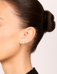 Gold Plated Cubic Zirconia Marquise Drop Flat Back Studs Pack - link has visual effect only