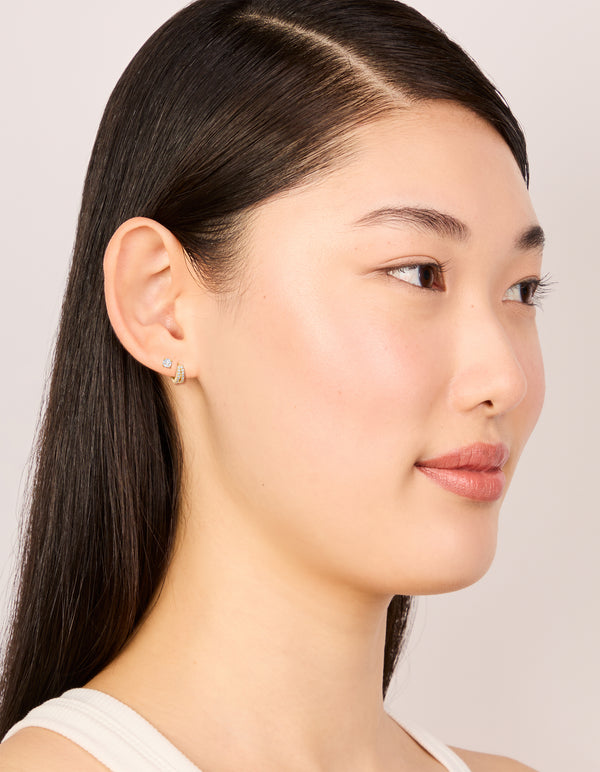 Gold Plated Double Hoop & Flat Back Studs Pack