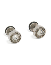 Discover waterproof stainless steel round cubic zirconia flat back studs in a front view - link has visual effect only