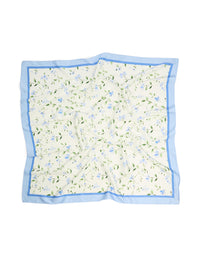White Blue Flower Print Fabric Scarf - link has visual effect only