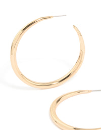 Designed with gold thin plain hoop closure and post detail view - link has visual effect only