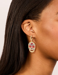 Gold Fun Skull Drop Earrings - link has visual effect only