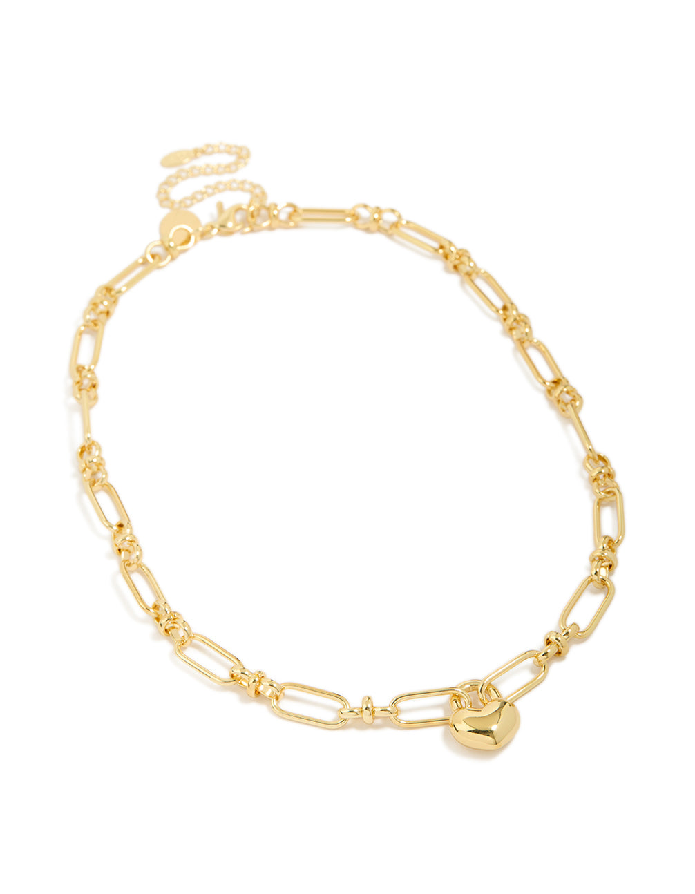 Presenting a waterproof gold plated stainless steel chunky bubble heart statement necklace front view
