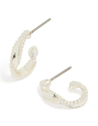 Silver Mini Twisted Hoop Earrings - link has visual effect only