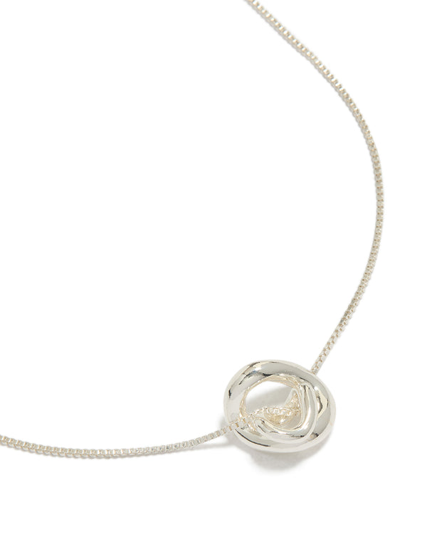 Silver Plated Small Double Organic Charm Necklace