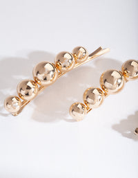 Gold Bead Hair Clip Pack - link has visual effect only