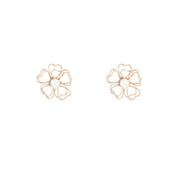 Gold Pearl Wired Flower Stud Earrings - link has visual effect only