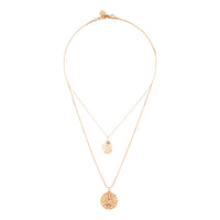 Gold Multi Layer Locket Pendant Necklace Set - link has visual effect only