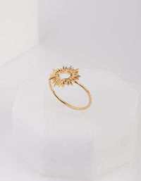Gold Plated Sterling Silver Sun Burst Ring - link has visual effect only