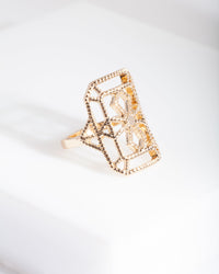 Gold Dotted Shield Ring - link has visual effect only