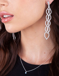Silver Crystal Gradual Leaf Earrings - link has visual effect only