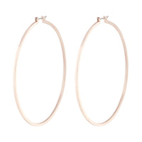 Rose Gold Square Edged 9cm Hoop Earrings - link has visual effect only