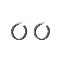 Blue Black Swirl 3/4 Hoop Earrings - link has visual effect only