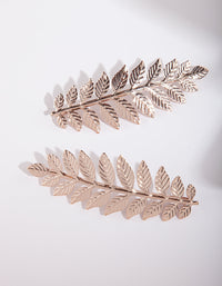 Rose Gold Leaf Hair Clip Duo Pack - link has visual effect only