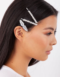 Diamante Zig Zag Pins 4-Pack In Silver - link has visual effect only