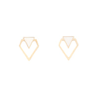 White And Gold Mini Geometric Stud - link has visual effect only