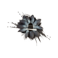 Black Texture Mixed Feather Corsage Clip - link has visual effect only