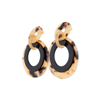 Acrylic Brown Black Acetate Loop Earrings - link has visual effect only