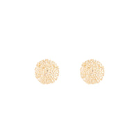 Gold Textured Round Stud Earrings - link has visual effect only