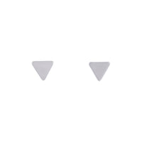 Rhodium Plain Flat Triangle Stud Earrings - link has visual effect only