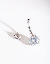 Titanium Classic Diamante Belly Bar - link has visual effect only