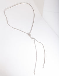 Silver Cubic Zirconia Lariat Necklace - link has visual effect only