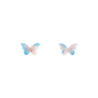 Pink Blue Resin Butterfly Earrings - link has visual effect only