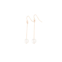 Rose Gold Fine Stick & Pearl Drop Earrings - link has visual effect only