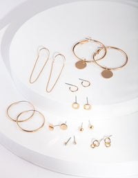 Gold Chain Drop Earring 9-Pack - link has visual effect only