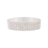 Silver Row Diamante Stretch Bangle - link has visual effect only