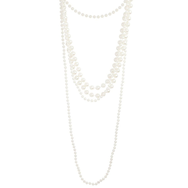 Long Trio Strand Pearl Necklace