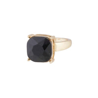 Gold Black Single Stone Ring - link has visual effect only